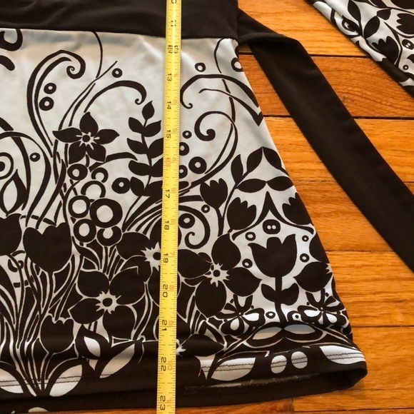 Pretty Apt. 9 Dress Top Size Small Aqua/Brown - Picture 4 of 7